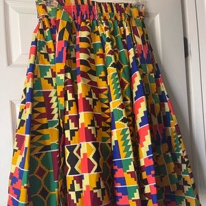 Midi length African print skirt